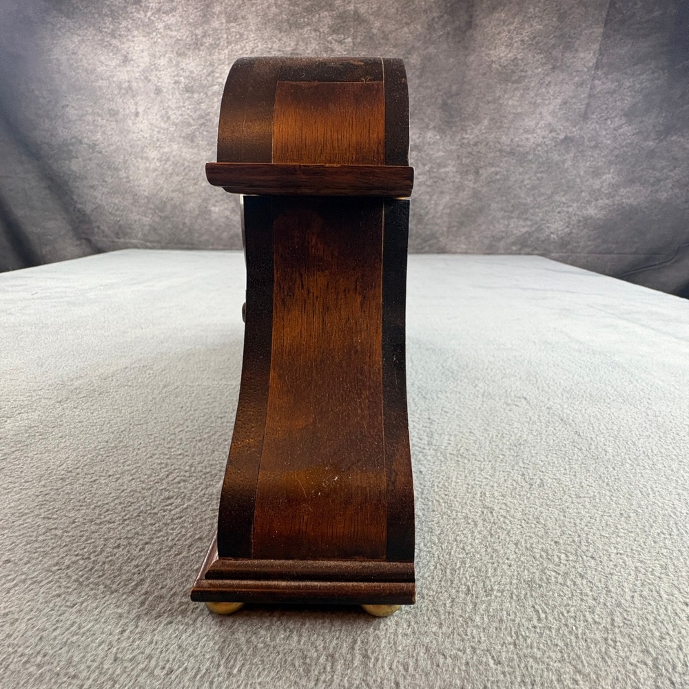 Siecle Collection Wood Mantel Clock Vintage Tambour Style Roman Numerals Parts - Picture 4 of 9